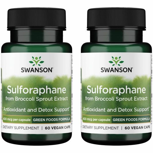 Swanson Sulforaphane broccoli sprout extract bottle label