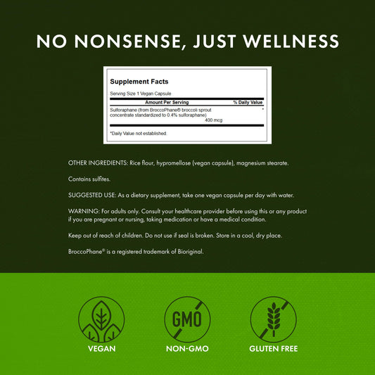 60 veggie capsules bottle of Swanson Sulforaphane