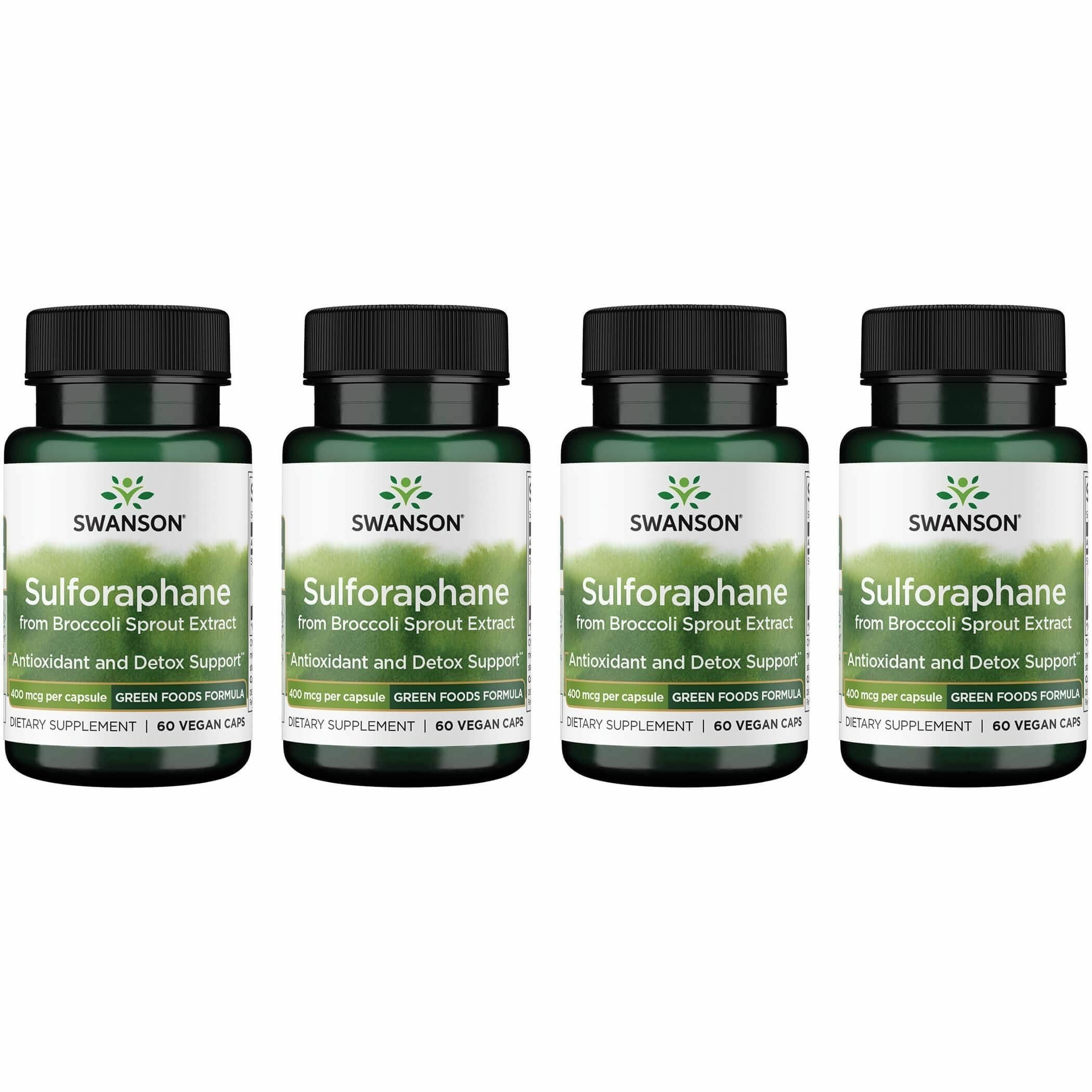 Bottle of Swanson Sulforaphane broccoli sprout extract capsules