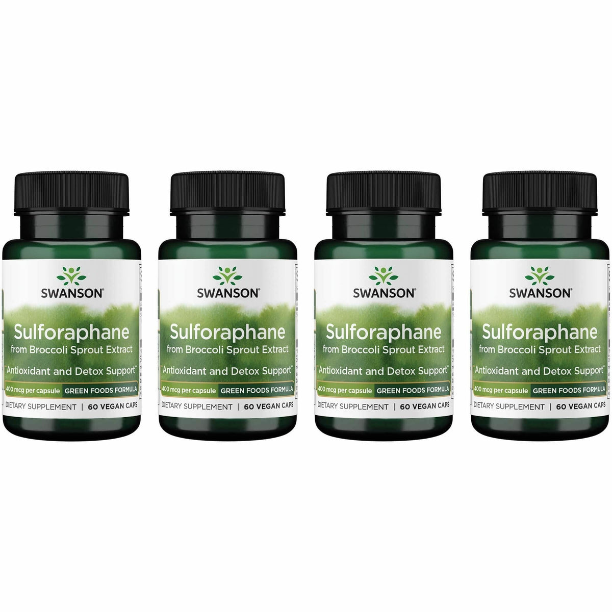 Bottle of Swanson Sulforaphane broccoli sprout extract capsules