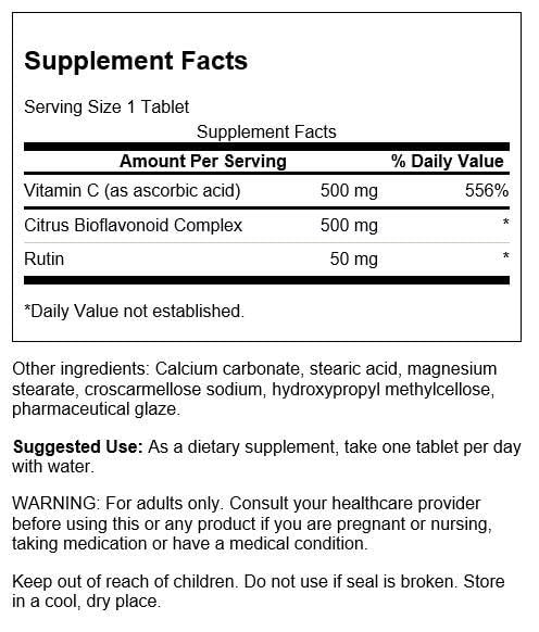 Swanson Supreme Vitamin C Complex 250 Tabs bottle with citrus bioflavonoids