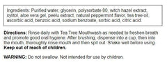 Swanson Tea Tree Mouthwash Peppermint packaging label close-up