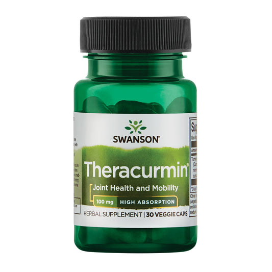 Swanson Theracurmin bottle front view with 30 capsules