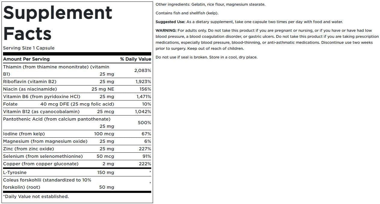 Close-up of Swanson Thyroid Essentials label