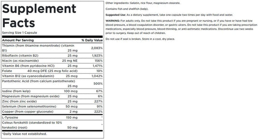 Close-up of Swanson Thyroid Essentials label