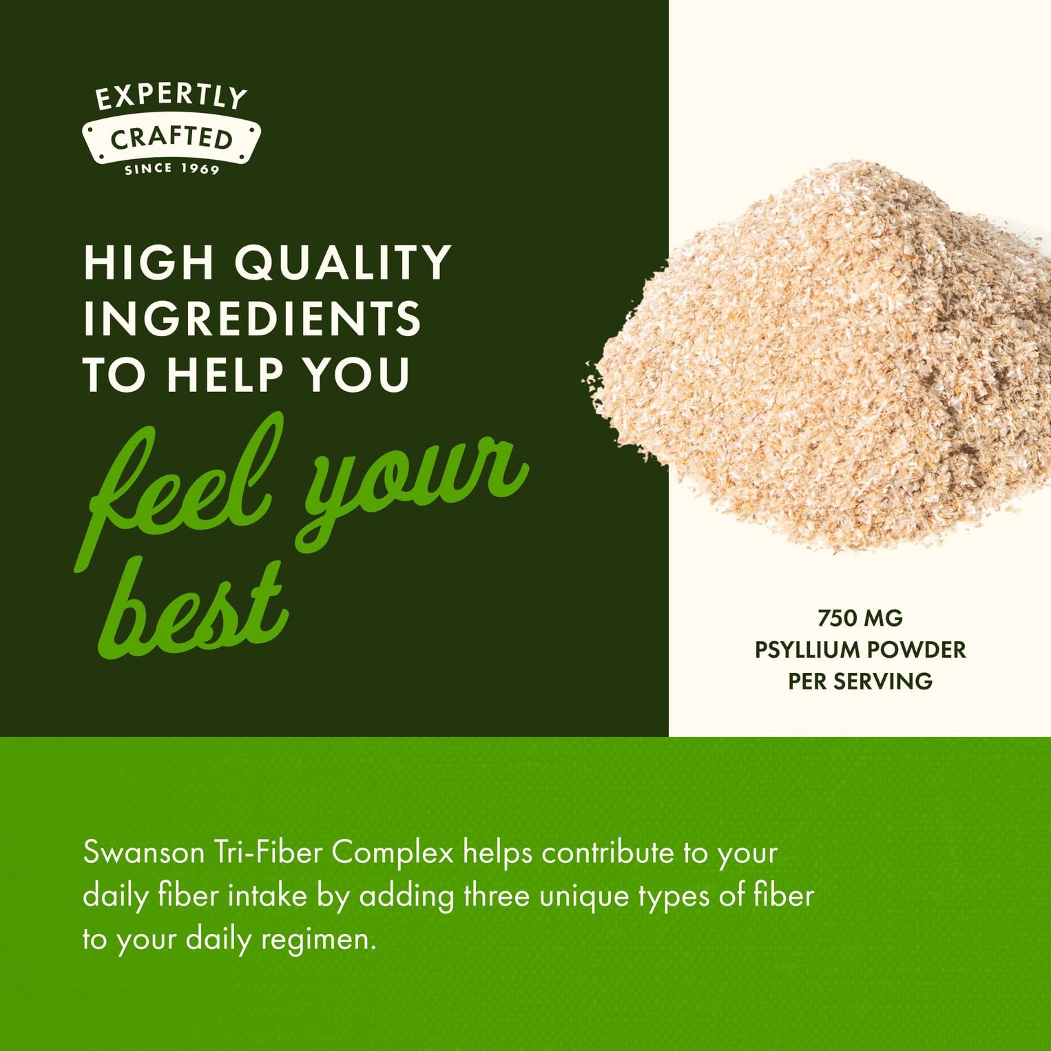 Swanson Tri-Fiber Complex 4-pack box for convenient home use.