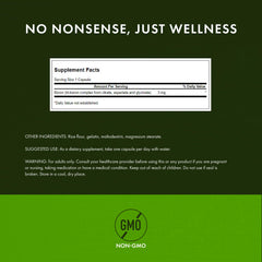 Nutritional label showing boron content on product bottle