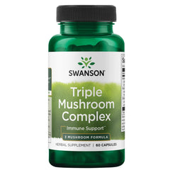 Swanson High-Potency Triple Mushroom Standardized Complex bottle with 60 capsules
