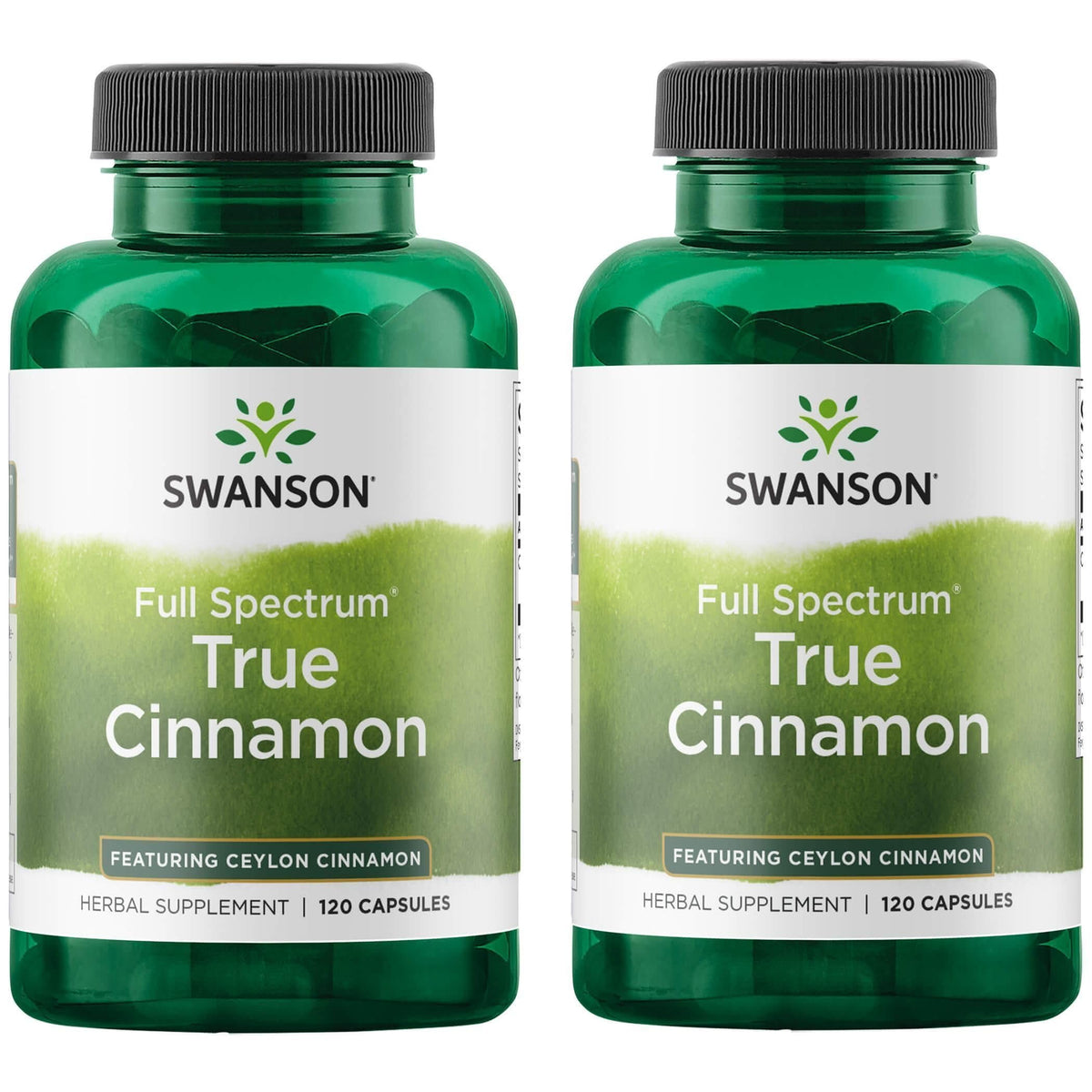 Swanson Full Spectrum True Cinnamon bottle with 120 capsules