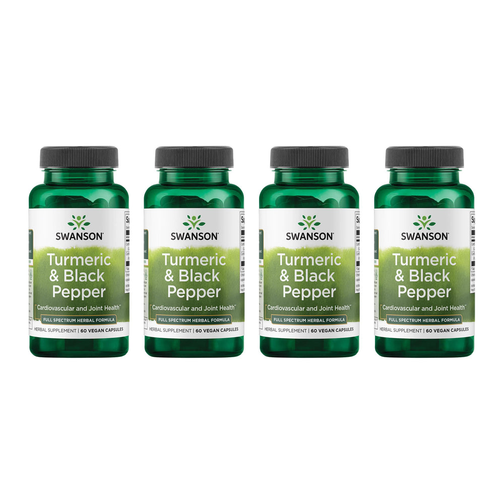 Swanson Turmeric & Black Pepper 60 veggie capsules 4-pack – hero image