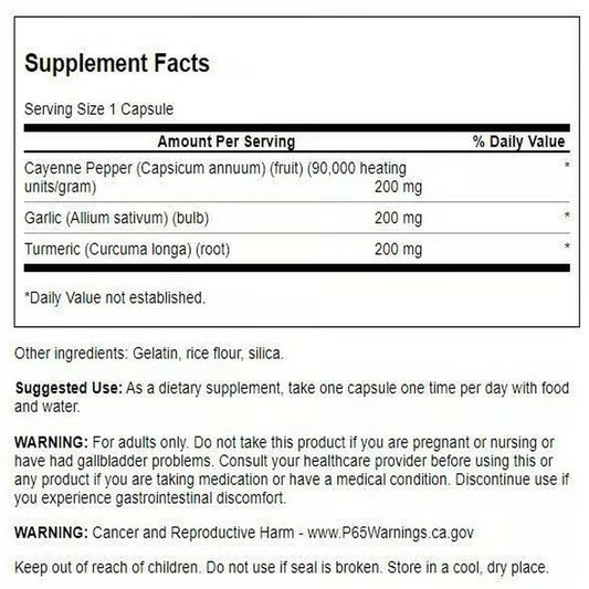 Three herbs turmeric, garlic, and cayenne for cardiovascular support