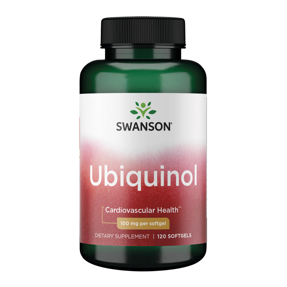 Bottle of Swanson Ubiquinol 100 mg softgels