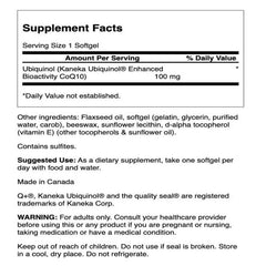 Back view of Swanson Ubiquinol 100 mg 60 Sgels bottle with 2-pack layout