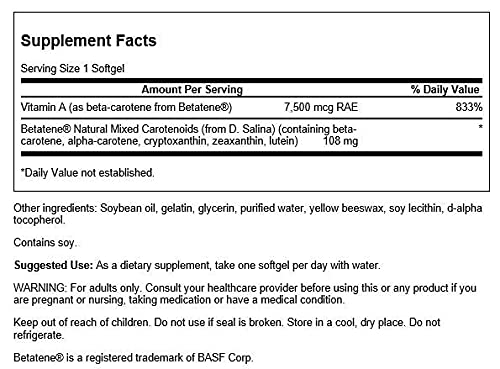 Swanson Betatene NAT Mix Carotenoids packaging label