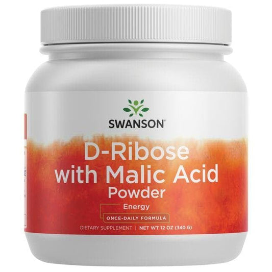 Swanson ULT D-Ribose with Malic Acid Powder 12 oz container front view