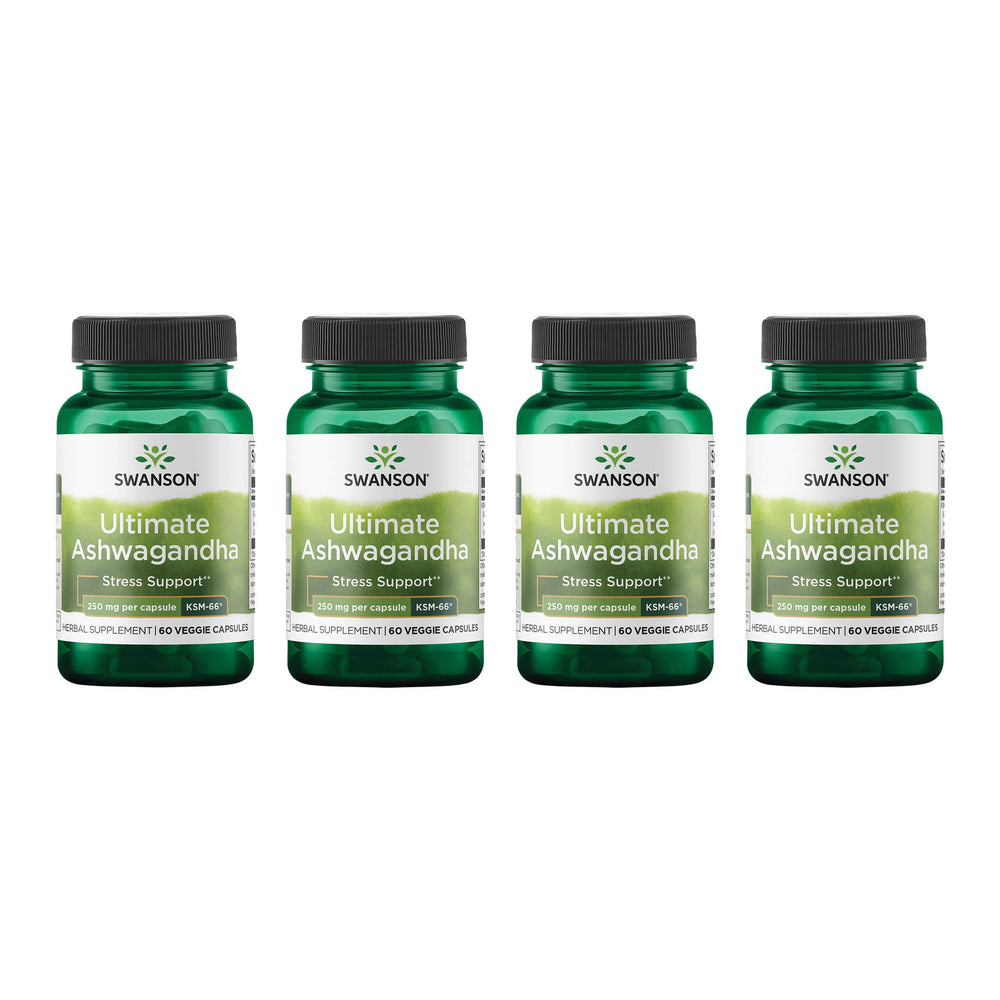 Swanson Ultimate Ashwagandha KSM-66 bottle for daily stress support and relaxation