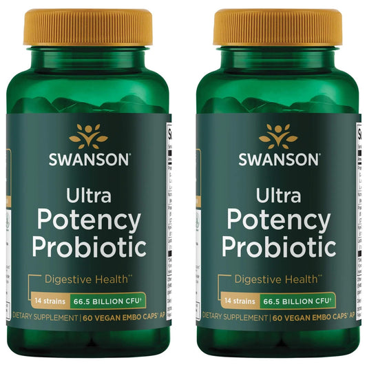 Swanson Ultra Potency Probiotic 66B CFU veggie capsules – front view