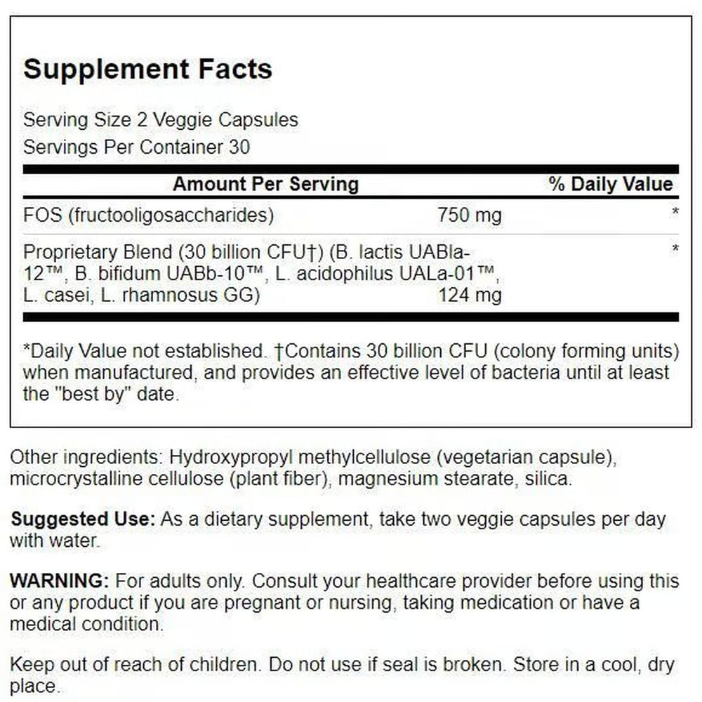 Label highlighting 30 Billion CFU potency