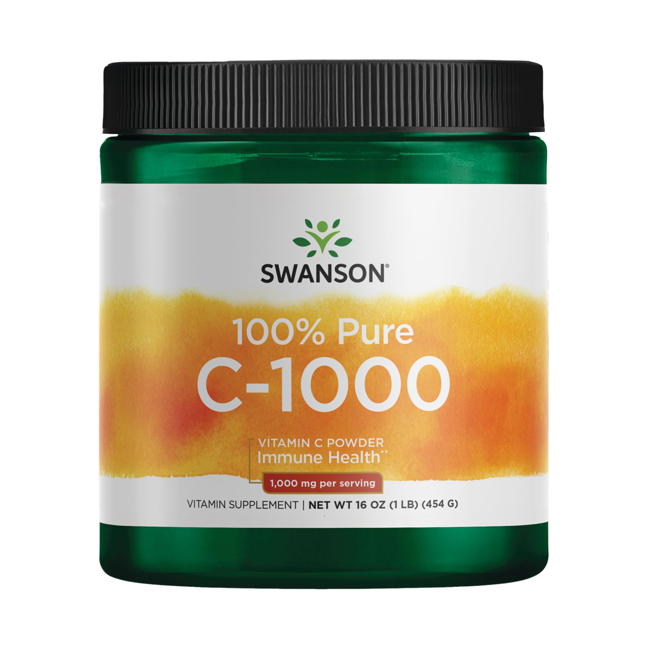 Swanson Vitamin C Powder 1000 mg per serving bottle label