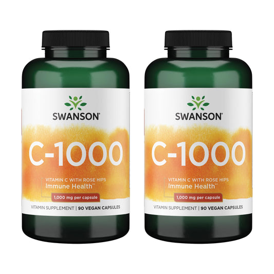 Swanson Vitamin C with Rose Hips bottle – 90 capsules