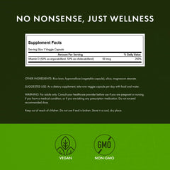 Close-up of D2 and D3 dosage on the bottle label