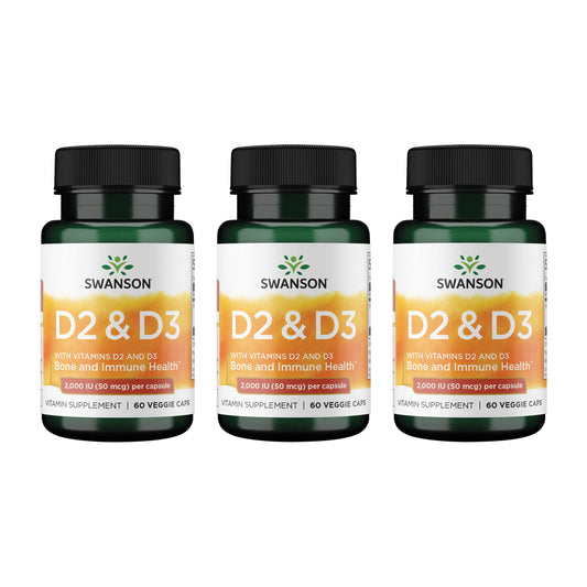 Swanson Vitamin D Complex bottle front view with 60 veggie capsules