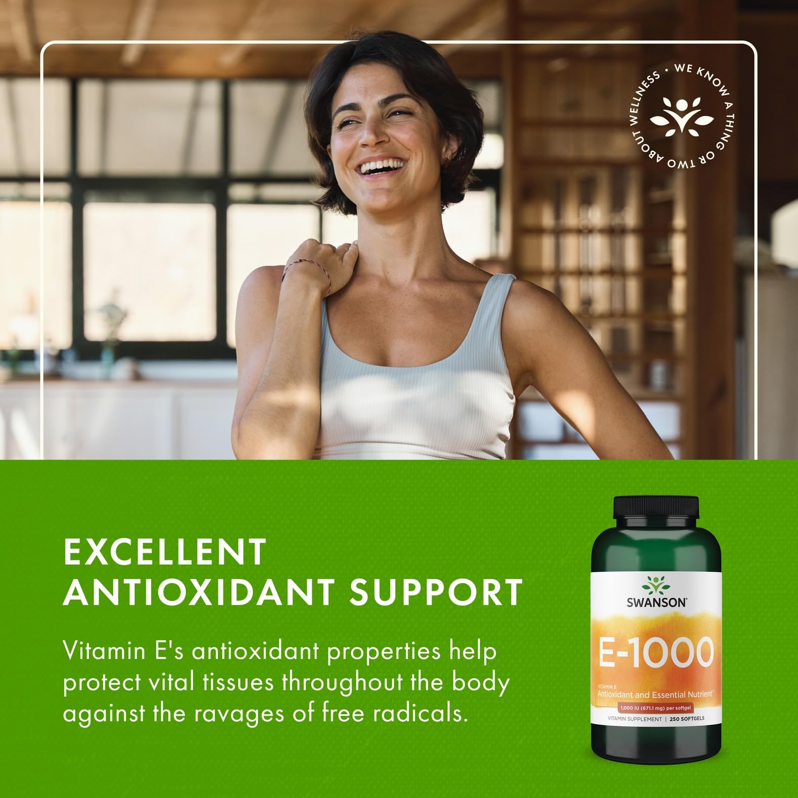 Supplement facts and benefits for Swanson Vitamin E 1000 IU