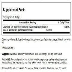 Swanson Vitamin E Mixed Tocopherols softgel bottle