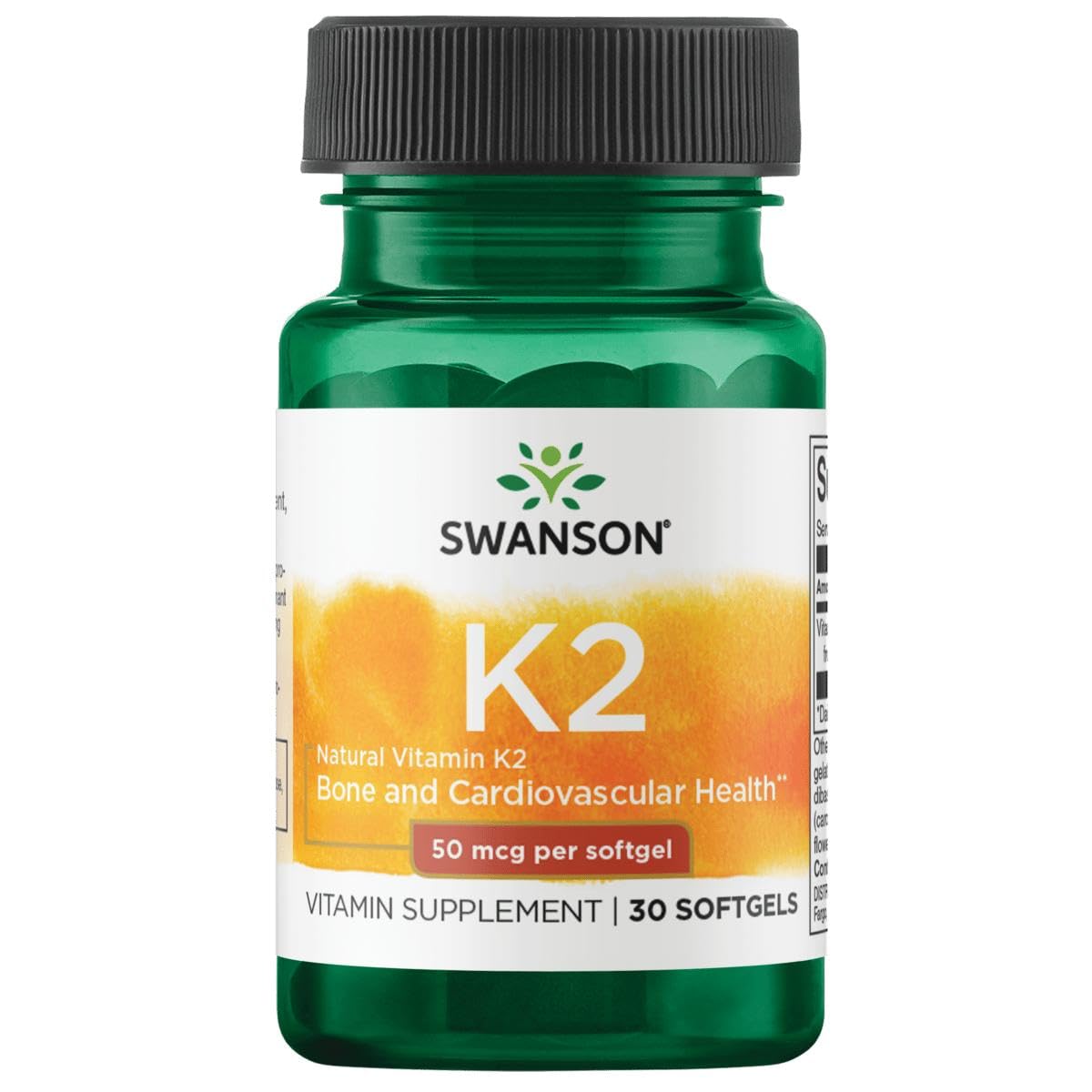 Swanson Vitamin K2 MK-7 50 mcg softgels bottle front view