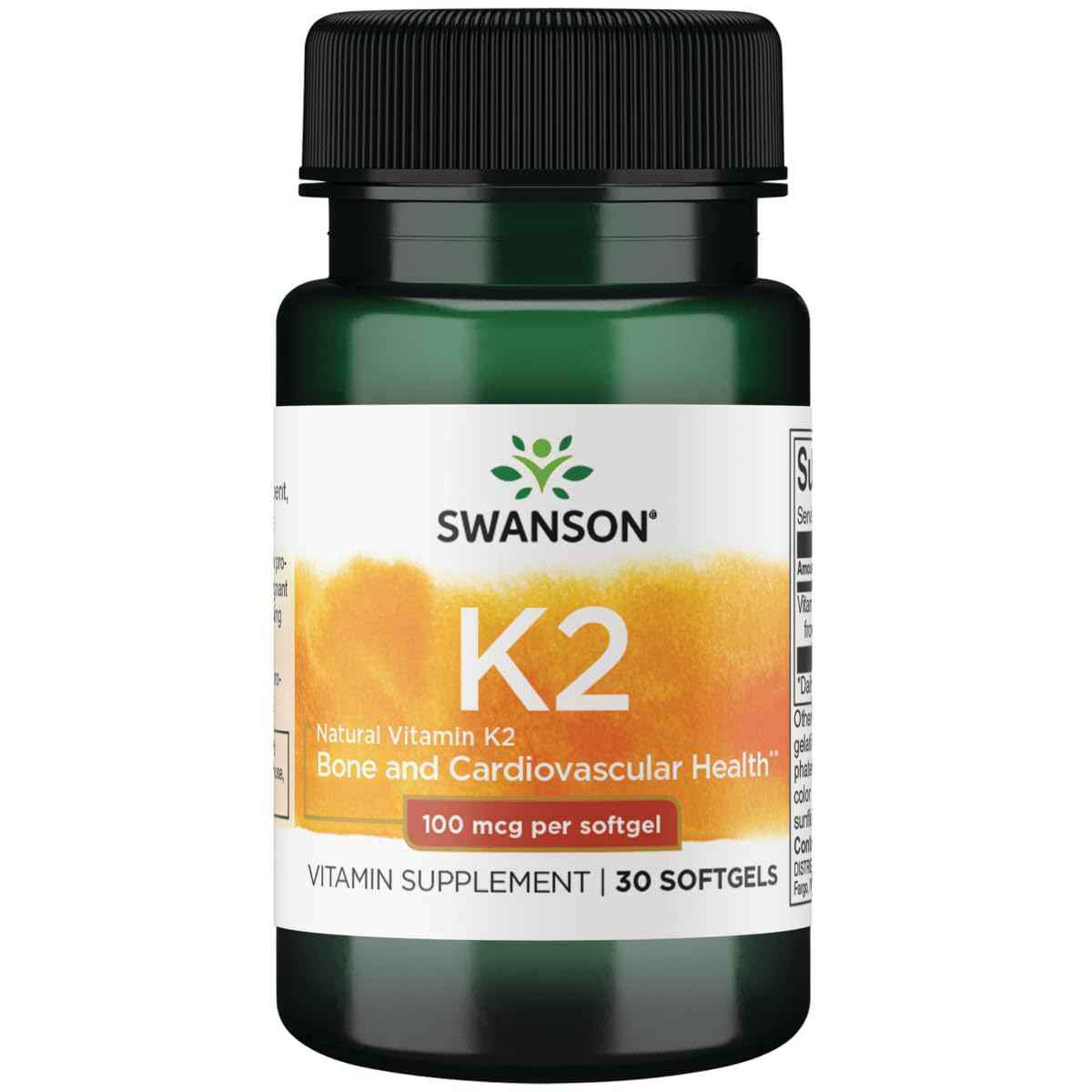 Swanson Vitamin K2 MK-7 100 mcg softgels bottle front