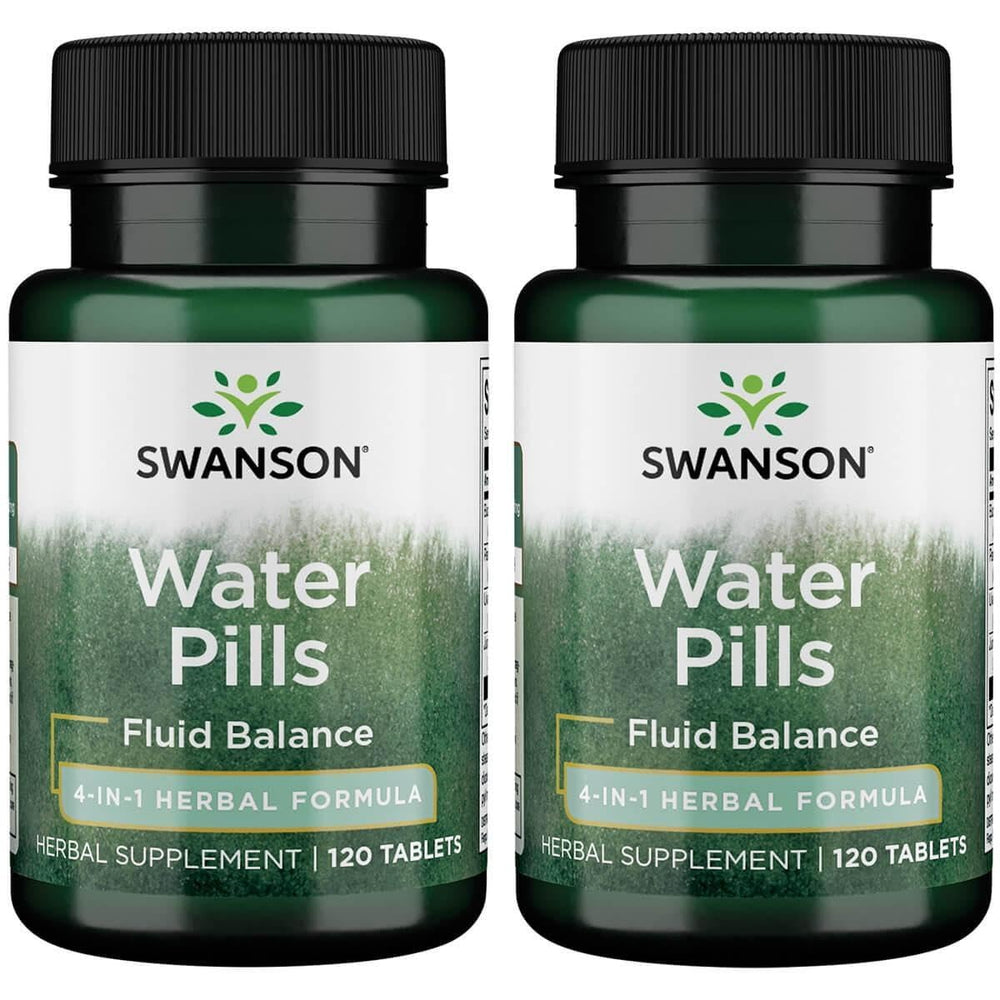 Swanson Water Pills 120 Tabs Pack of 2 bottle front view