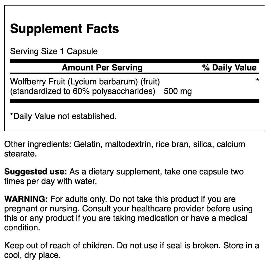 Close-up of Swanson Wolfberry Goji Berry Extract bottle and label