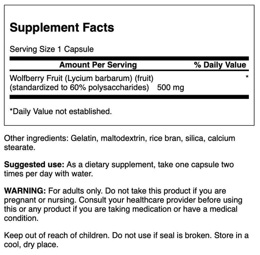 Close-up of Swanson Wolfberry Goji Berry Extract bottle and label
