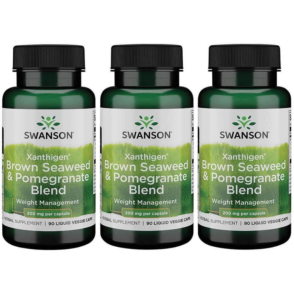 Swanson Xanthigen Brown Seaweed & Pomegranate Blend 200 mg – 90 Veggie Caps (3 Pack)