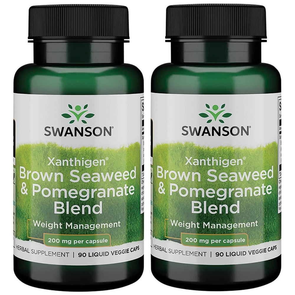 Swanson Xanthigen Brown Seaweed and Pomegranate Blend 200 mg, 90 Liquid Veggie Caps (2 Pack)