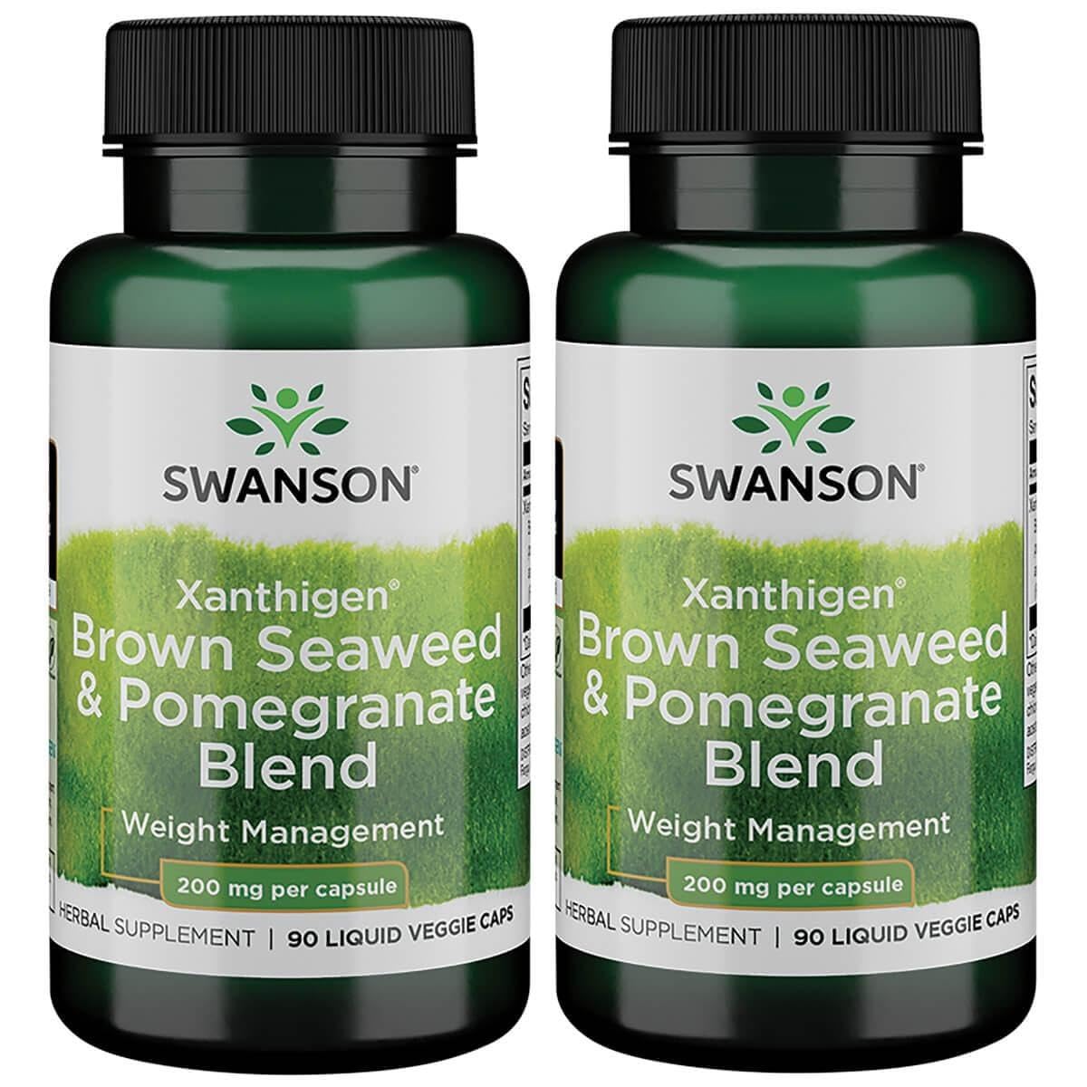 Swanson Xanthigen Brown Seaweed and Pomegranate Blend 200 mg, 90 Liquid Veggie Caps (2 Pack)