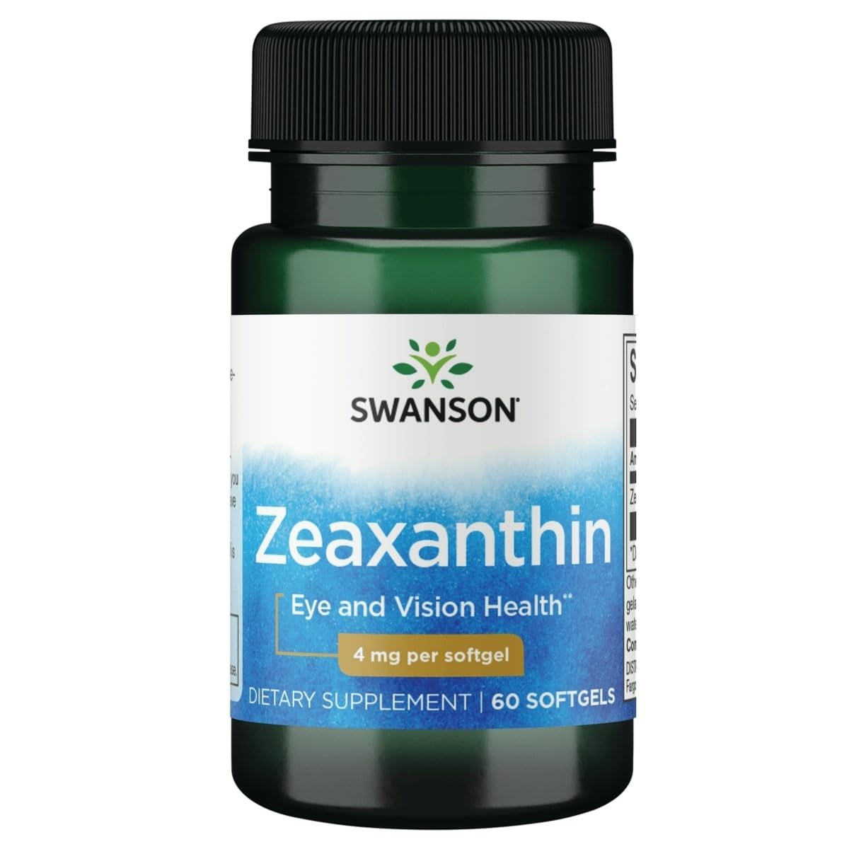 Swanson Zeaxanthin 4 mg 60 Sgels bottle front view