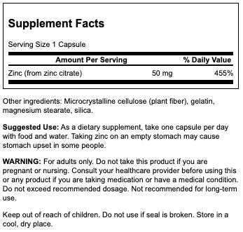 Back view with supplement facts label