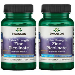 Front label of Swanson Zinc Picolinate 50 mg 60 capsules Pack 2