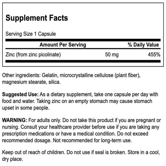Side view of Swanson Zinc Picolinate bottle Pack 2