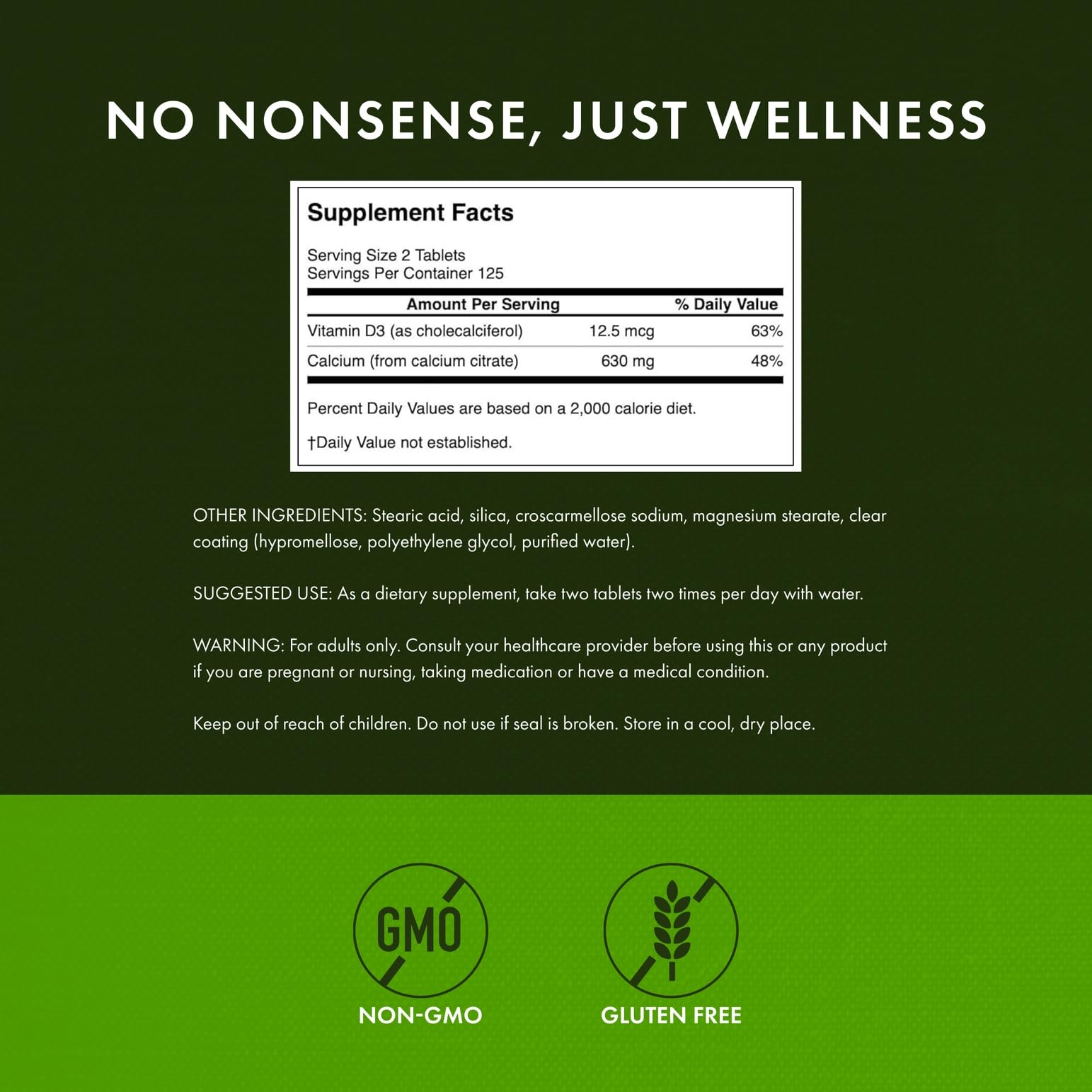 Front view of Swanson Calcium Citrate & Vitamin D3 250 Tabs 2-pack packaging