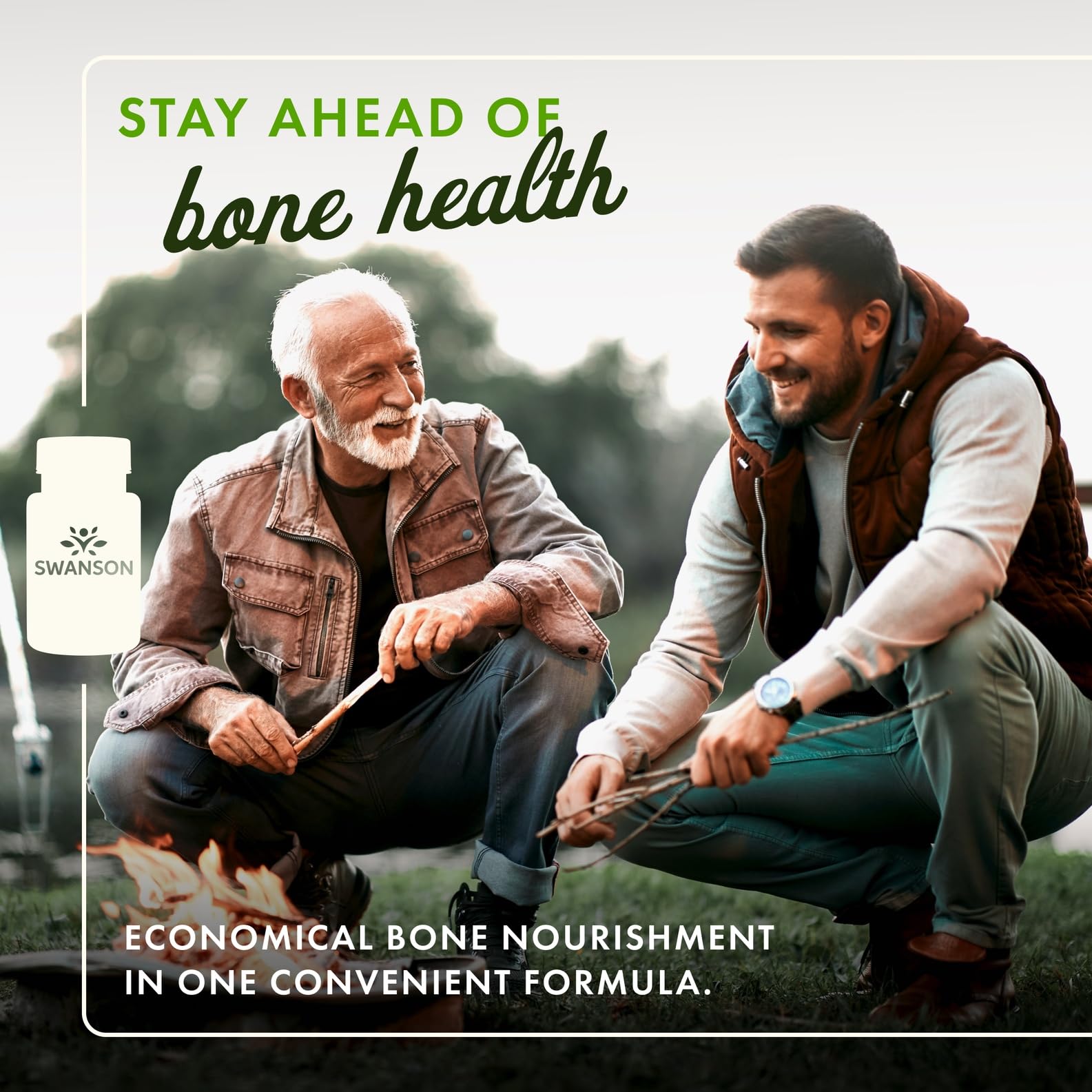 Close-up of the Swanson label showing calcium citrate and vitamin D3 content