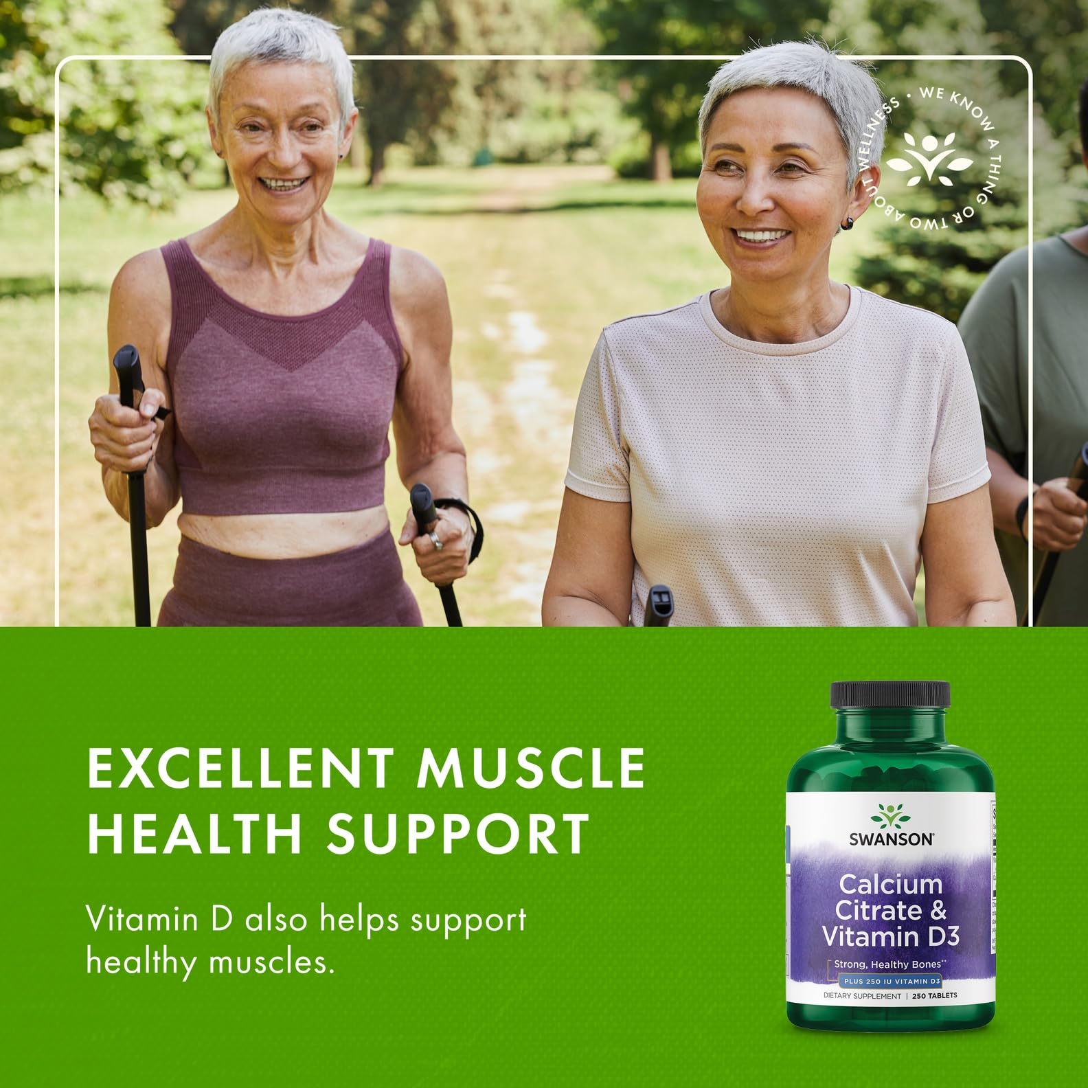 Side view of the Swanson bottle with dosage information