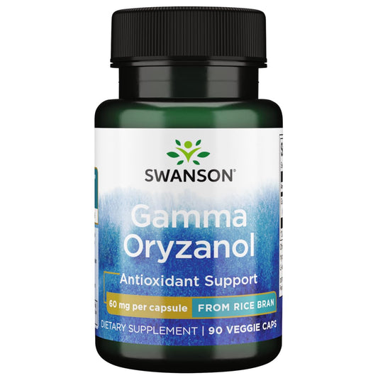 Swanson Gamma Oryzanol from Rice Bran bottle with 90 vegetarian capsules