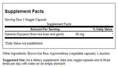 Close-up of Swanson Gamma Oryzanol Rice Bran capsules bottle