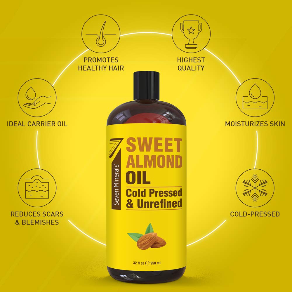 Label showing 100 percent pure Prunus Amygdalus Dulcis oil