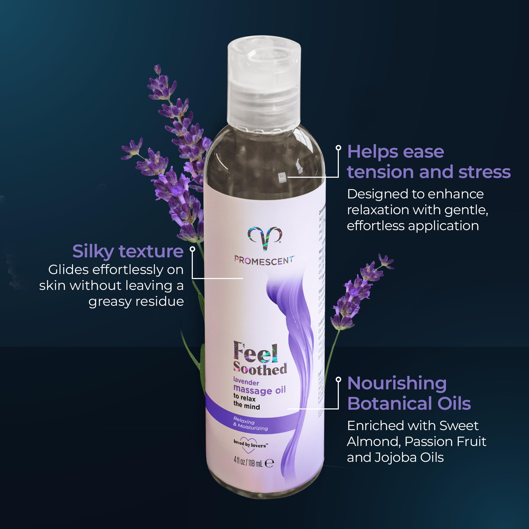 Sweet almond oil and lavender ingredients for massage oil