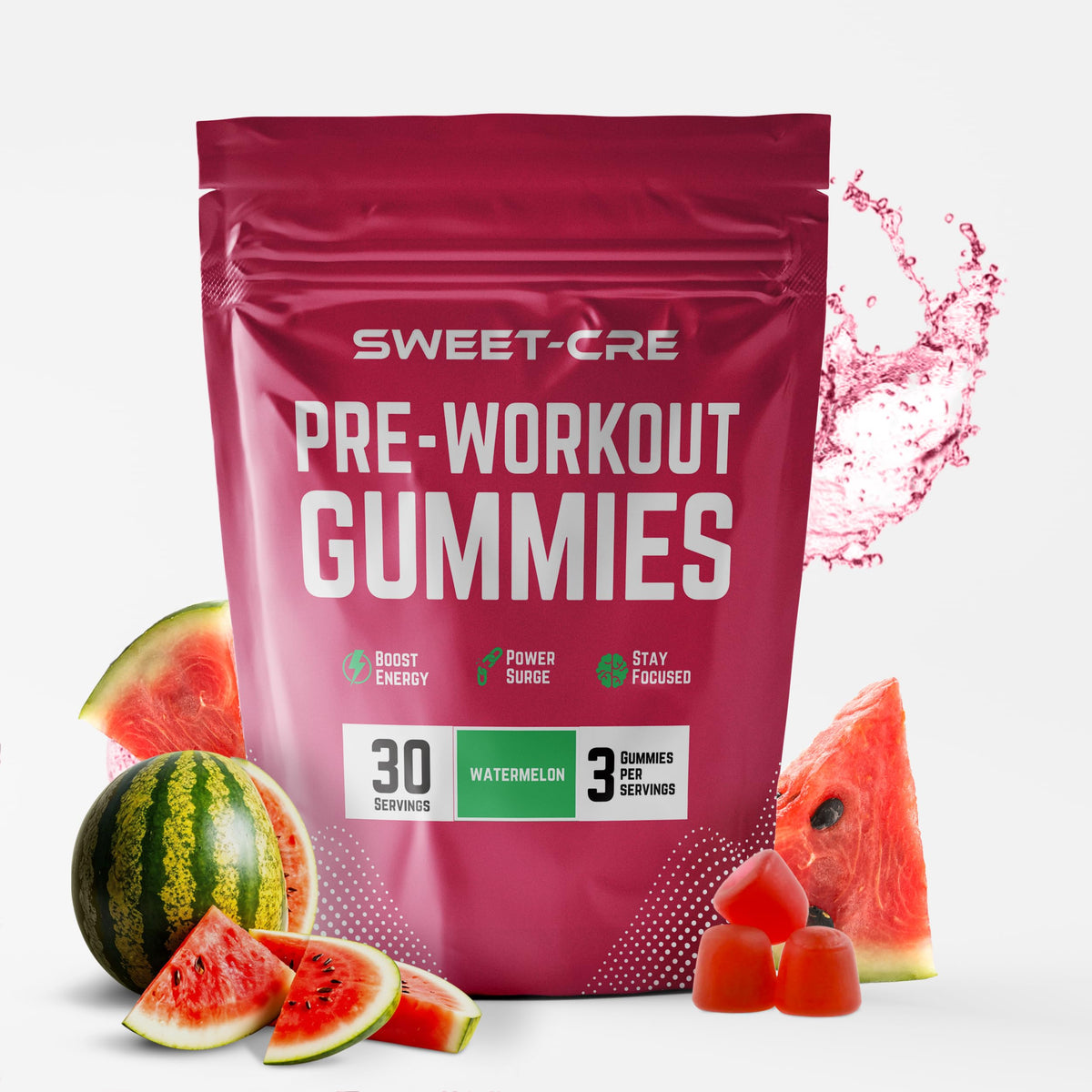 Hero image of Sweet-Cre Watermelon Preworkout Gummies