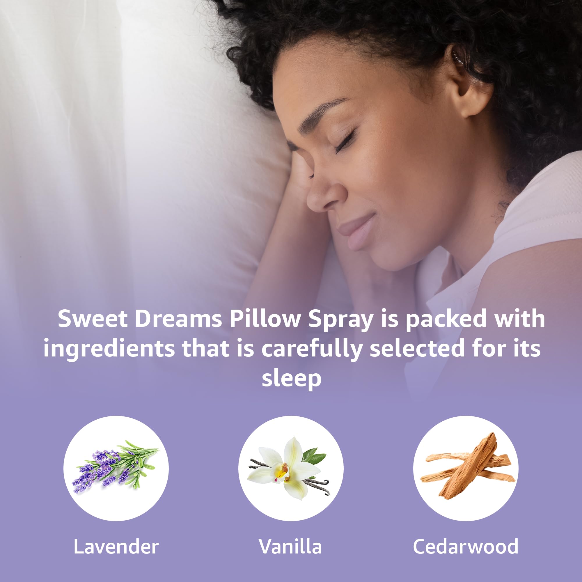 Close-up of lavender, vanilla, and cedarwood essential oils