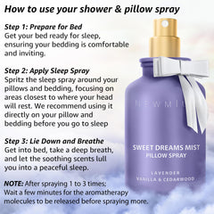 Mist being sprayed near bedding and pillows